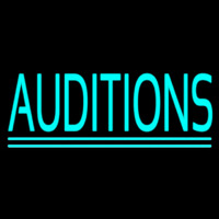 Turquoise Auditions Double Line Neon Sign