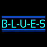 Turquoise Blues Block Neon Sign