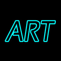 Turquoise Double Stroke Art Neon Sign