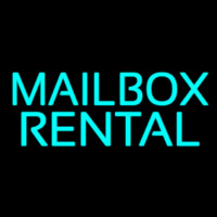 Turquoise Mailbo  Rental Block Neon Sign