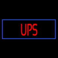 Ups Block Blue Border Neon Sign