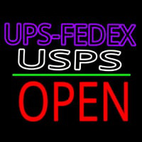 Ups Fede  Usps With Open 1 Neon Sign