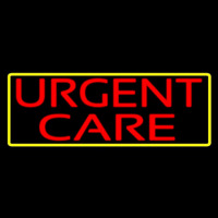 Urgent Care Rectangle Yellow Neon Sign