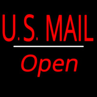 Us Mail Script1 Open White Line Neon Sign