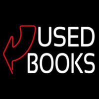 Used Books With Arrow Neon Sign