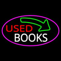 Used Books With Arrow Neon Sign