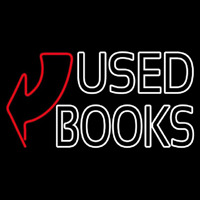 Used Books With Arrow Neon Sign