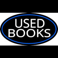 Used Books With Blue Border Neon Sign