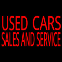 Used Cars Sales And Service Neon Sign