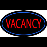 Vacancy Oval Blue Neon Sign