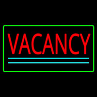 Vacancy Rectangle Green Neon Sign