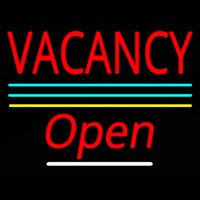 Vacancy Script2 Open Yellow Line Neon Sign