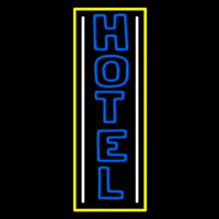 Vertical Blue Double Stroke Hotel 1 Neon Sign