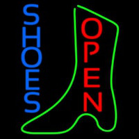 Vertical Blue Shoes Open Neon Sign