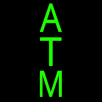 Vertical Green Atm Neon Sign