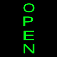 Vertical Green Open Neon Sign