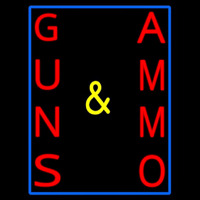 Vertical Guns And Ammo Neon Sign