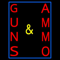 Vertical Guns And Ammo Neon Sign