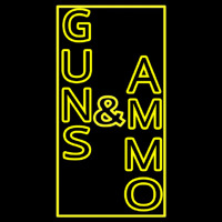 Vertical Guns And Ammo Neon Sign