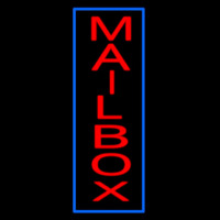 Vertical Mailbo  Blue Border Neon Sign