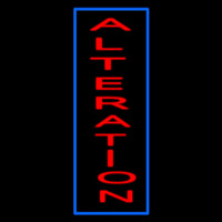 Vertical Red Alteration Blue Border Neon Sign