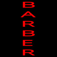 Vertical Red Barber Neon Sign