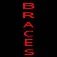 Vertical Red Braces Neon Sign