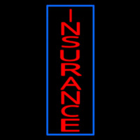 Vertical Red Insurance Blue Border Neon Sign