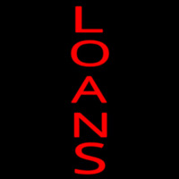 Vertical Red Loans Neon Sign