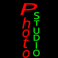 Vertical Red Photo Green Studio Neon Sign