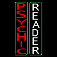 Vertical Red Psychic White Reader Green Border Neon Sign