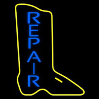 Vertical Shoe Blue Repair Neon Sign