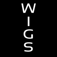 Vertical White Wigs Neon Sign