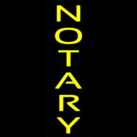 Vertical Yellow Notary Neon Sign