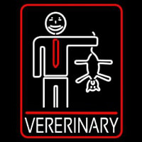 Veterinary Man And Cat Logo Neon Sign