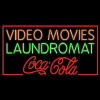 Video Movies Laundromat Coca Cola Real Neon Glass Tube Neon Sign