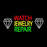 Watch Jewelry Repair With White Logo Neon Sign