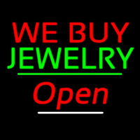 We Buy Jewelry Open Green Line Neon Sign