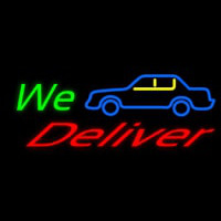 We Deliver With Car Neon Sign