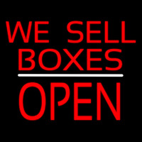 We Sell Bo es Block Open White Line Neon Sign