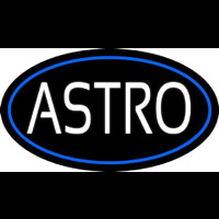 White Astro Blue Border Neon Sign