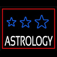 White Astrology Red Border Neon Sign