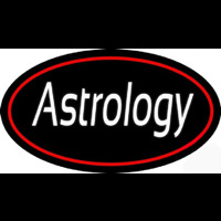 White Astrology Red Border With Oval Neon Sign