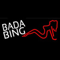 White Bada Bing Girl Neon Sign