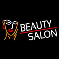 White Beauty Salon With Girl Neon Sign
