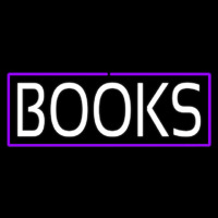 White Books Purple Border Neon Sign