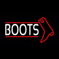 White Boots With Logo Neon Sign