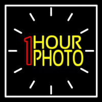White Border With 1 Hour Photo Neon Sign