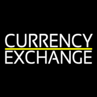 White Currency E change Neon Sign