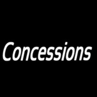 White Cursive Concessions Neon Sign